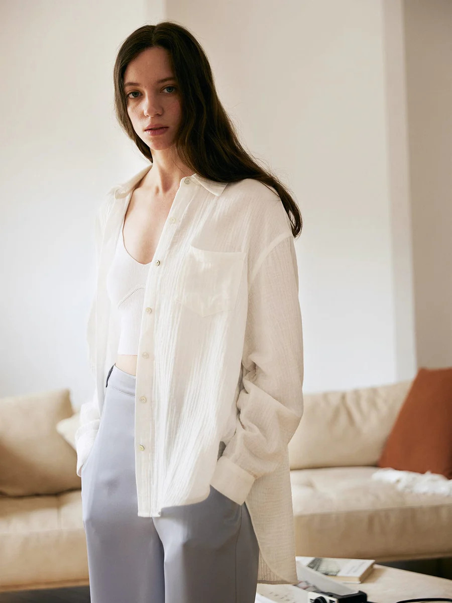 Lapel Pocket Cover Up & Reviews - White - Sustainable Cover-ups | BERLOOK | BERLOOK