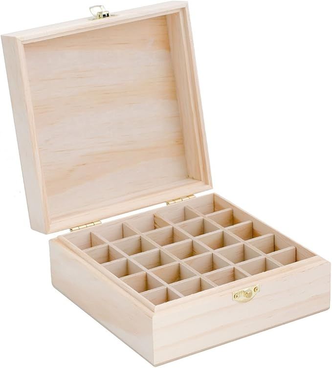 Aroma Designs Wooden Box with Labels for Essential Oil Bottles (Holds 25) | Amazon (US)