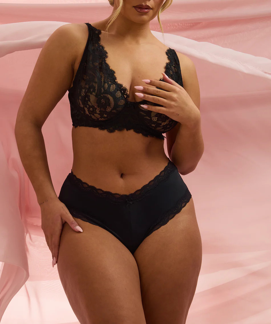 High Rise Lace Trim Brazilian Briefs (3-Pack) | RELR