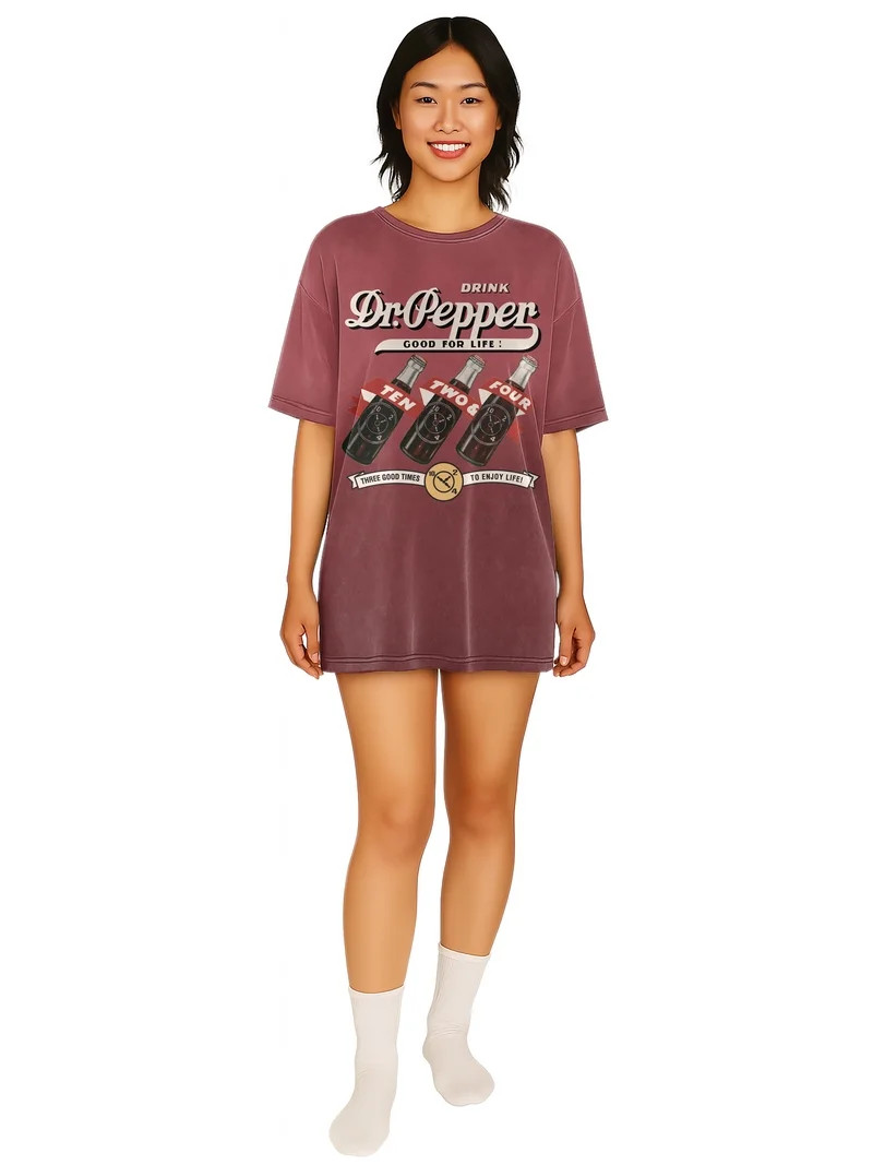 Dr. Pepper Women's Oversized Sleep Shirt, Sizes XS-3X | Walmart (US)