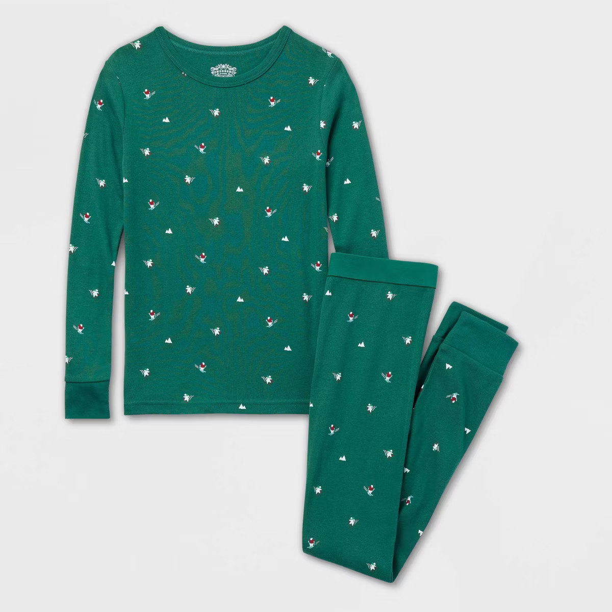 Kids' Polar Bear Print Cotton Ribbed Holiday Matching Family Pajama Set - Wondershop™ Green | Target