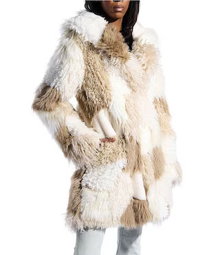 Taher Shawl Collar Oversize Faux Fur Jacket | Dillard's