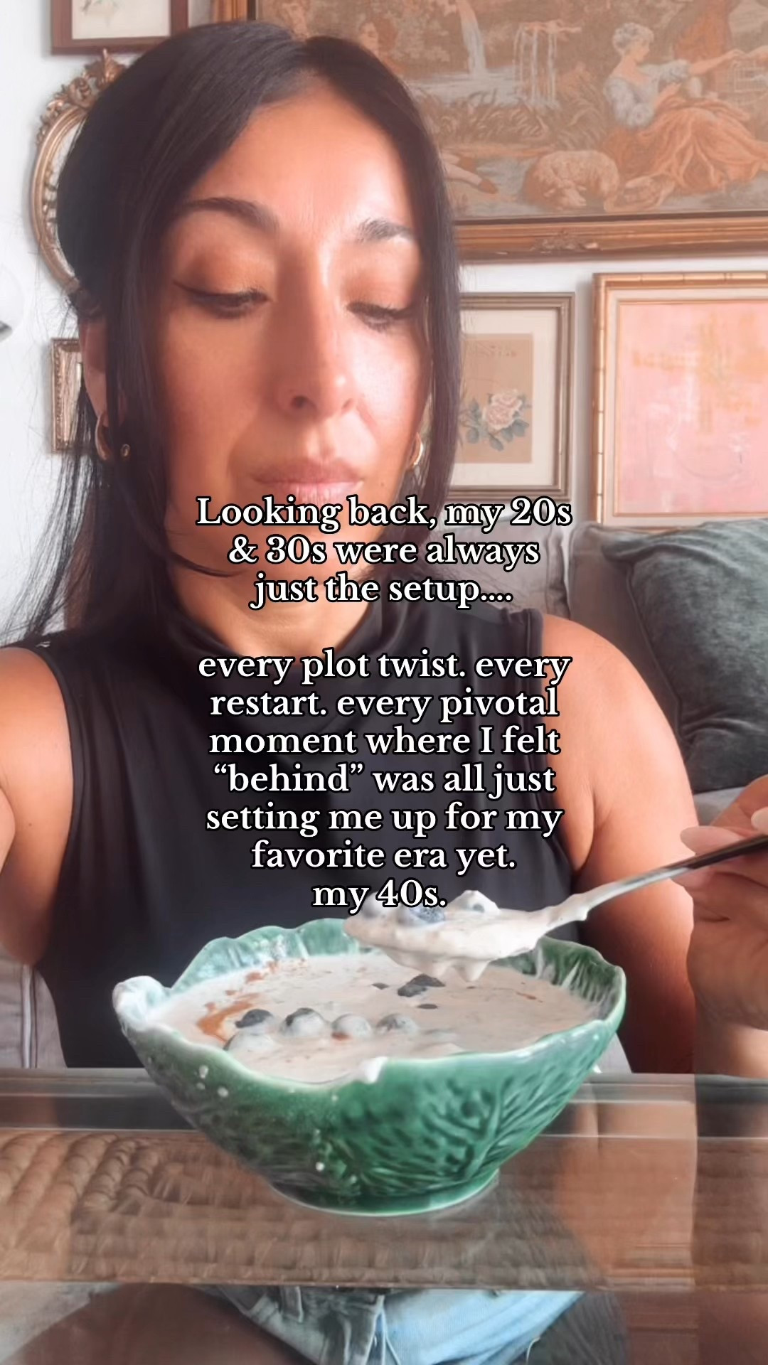 Just a 44 year old girl Romanticizing my high protein yogurt snack with my chic cabbage bowls. 