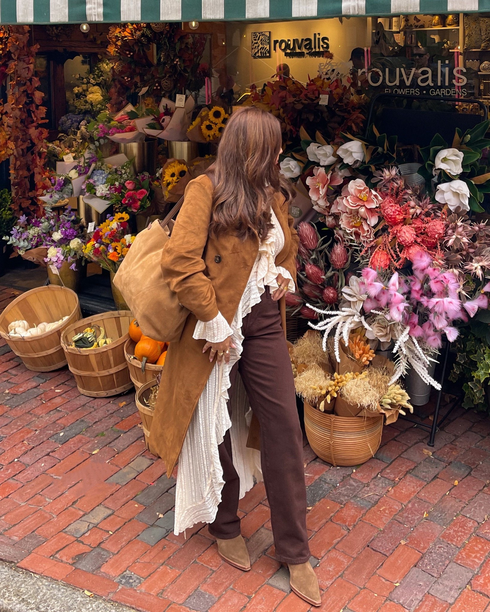 Ivory lace duster with brown denim jeans and suede coat - fall outfit - outfit ideas - thanksgiving outfit - fall fashion 🍂 

#LTKStyleTip #LTKSaleAlert #LTKFindsUnder100