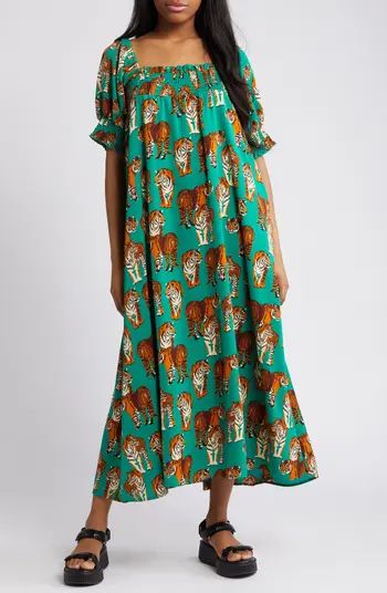 Dressed in Lala Tiger Print Smocked Maxi Dress | Nordstrom | Nordstrom