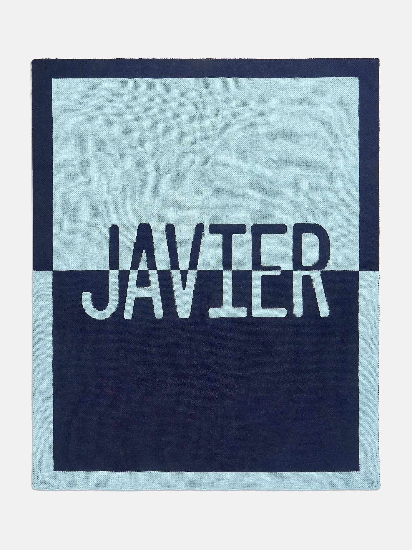Spell It Out Custom Blanket - Light Blue/Navy | BaubleBar (US)