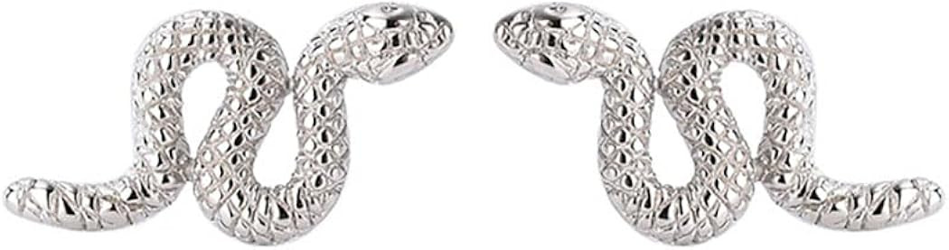 SLUYNZ S925 Sterling Silver Punk Snake Stud Earrings for Women Men Teen Girls Cross Stripe Open S... | Amazon (US)
