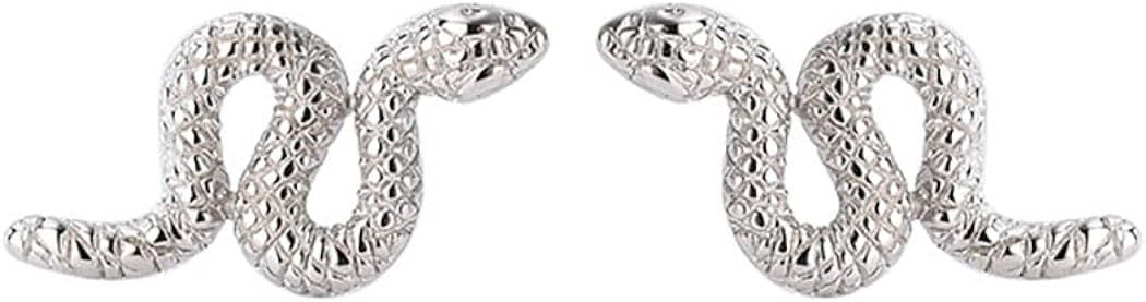 SLUYNZ S925 Sterling Silver Punk Snake Stud Earrings for Women Men Teen Girls Cross Stripe Open S... | Amazon (US)
