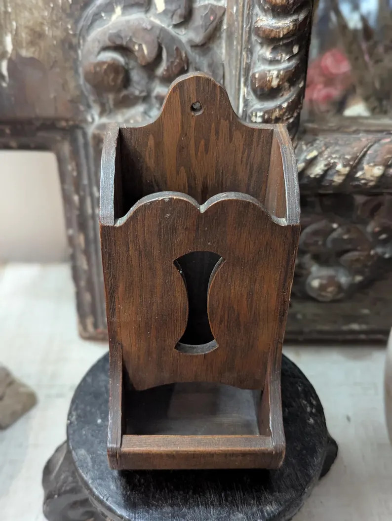 Vintage Wood Kitchen Match Box Holder Hangs on Wall - Etsy | Etsy (US)