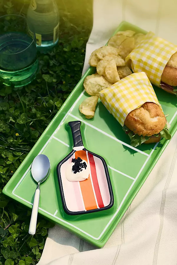 Tennis Court Chip & Dip Serving Platter | Anthropologie (US)