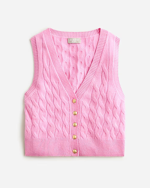 Cashmere shrunken cable-knit sweater-vest | J. Crew US