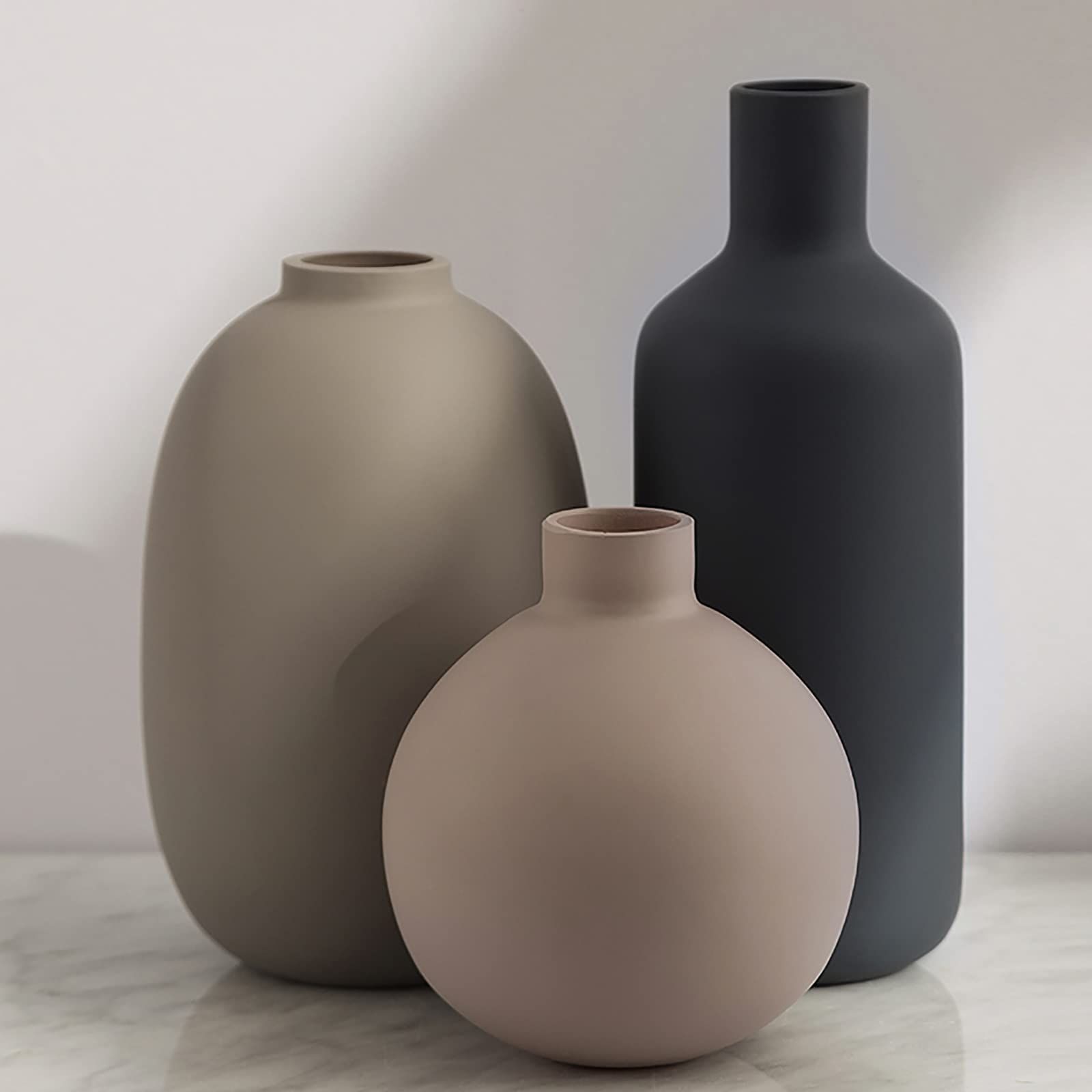 Ceramic Modern Farmhouse Vase , Neutral Small for Table, Living Room, Shelf, Bookshelf and Entryw... | Amazon (US)