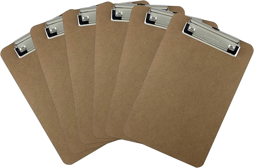 Trade Quest Memo Size 6'' x 9'' Clipboard Low Profile Clip Hardboard (Pack of 6) | Amazon (US)