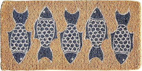 Creative Co-Op Fish Print Natural Coir Doormat | Amazon (US)