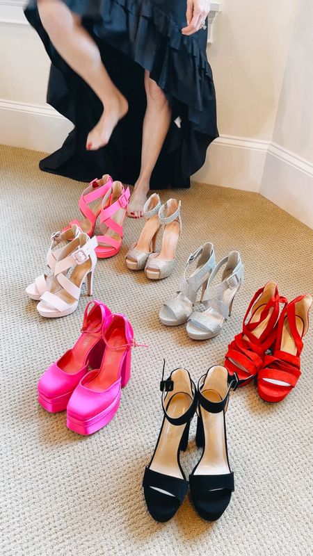 7 summer party shoes including platforms, sequins and strappy heel sandals to dress up your outfit for summer weddings, wedding guest outfits, parties and date night!

#LTKunder50 #LTKsalealert #LTKshoecrush