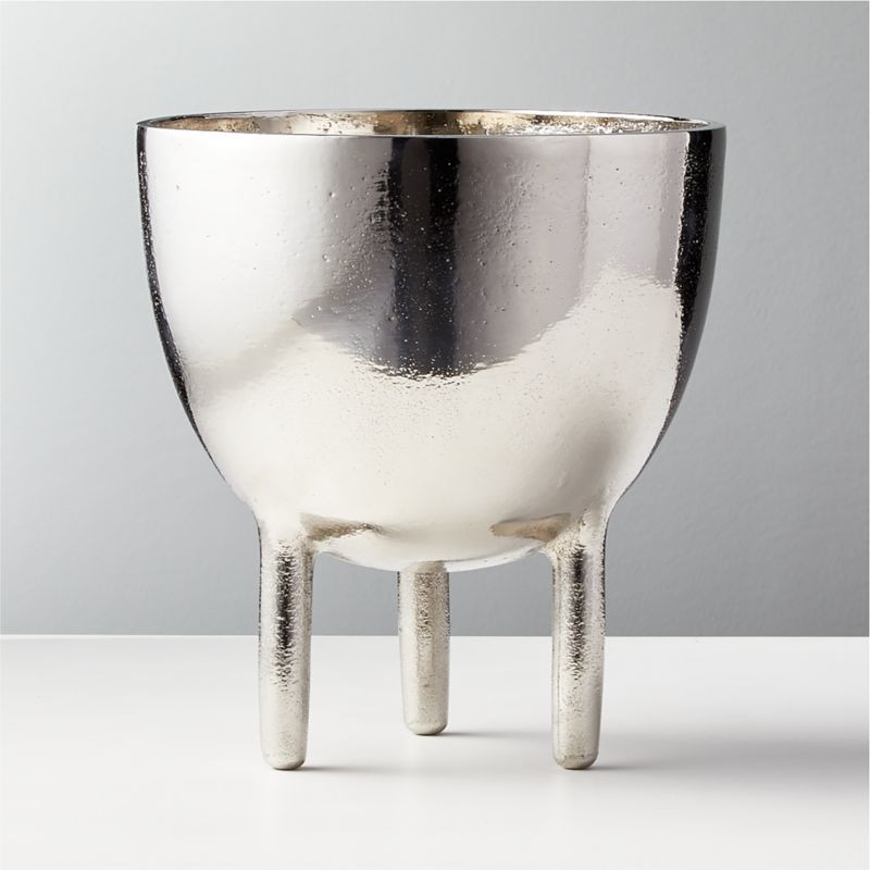 Aaron Silver Footed Planter + Reviews | CB2 | CB2