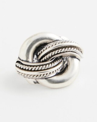 Women's Silvertone Knot Scarf Ring in Metallic | Chico's | Chico's