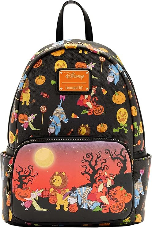Loungefly Disney Winnie the Pooh Halloween Group Womens Double Strap Shoulder Bag Purse, One Size... | Amazon (US)