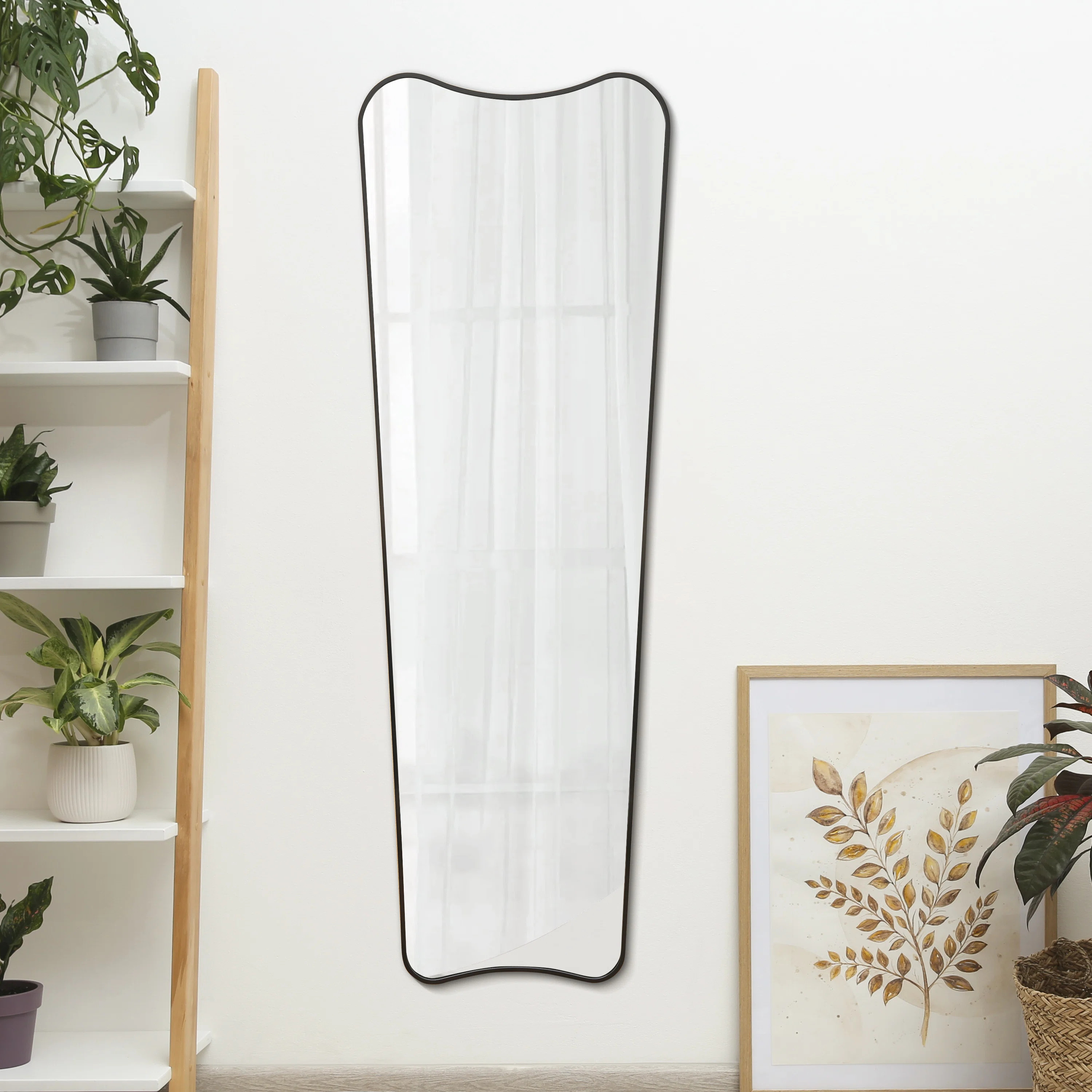 Alfie 20 in. W x 59 in. H Large Rectangular Metal Framed Wall Mounted Full-Length Mirror | Wayfair North America