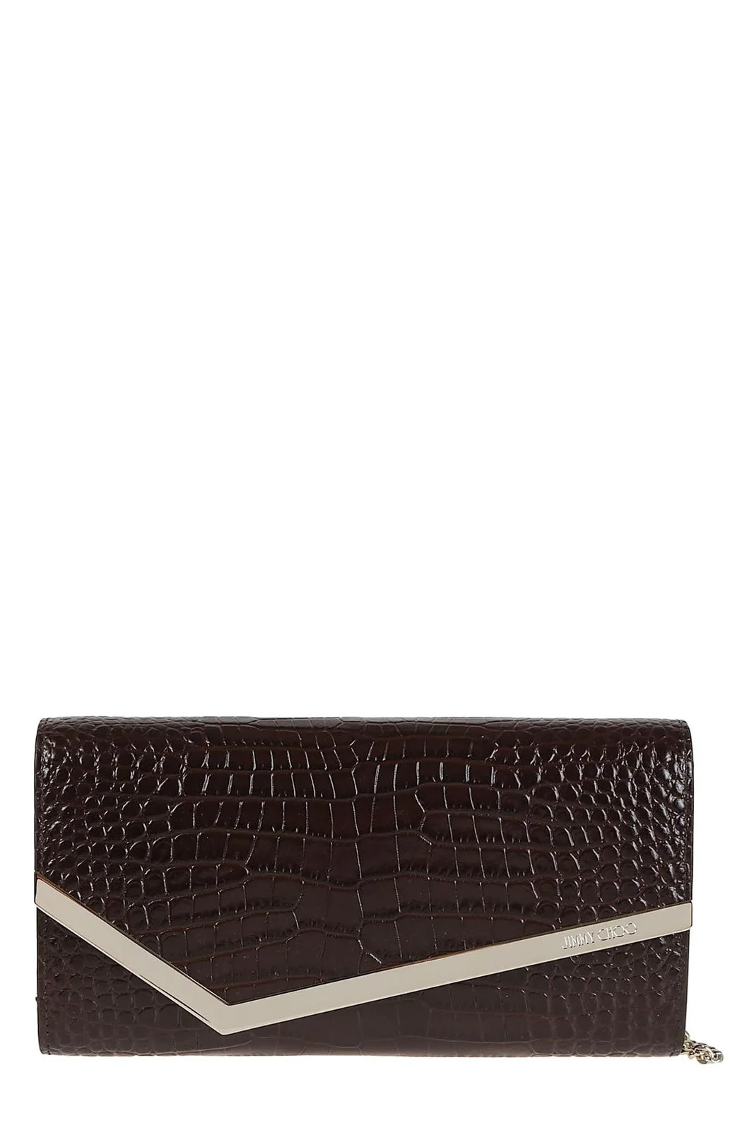Jimmy Choo Emmie Chain Link Embossed Clutch Bag | Cettire Global