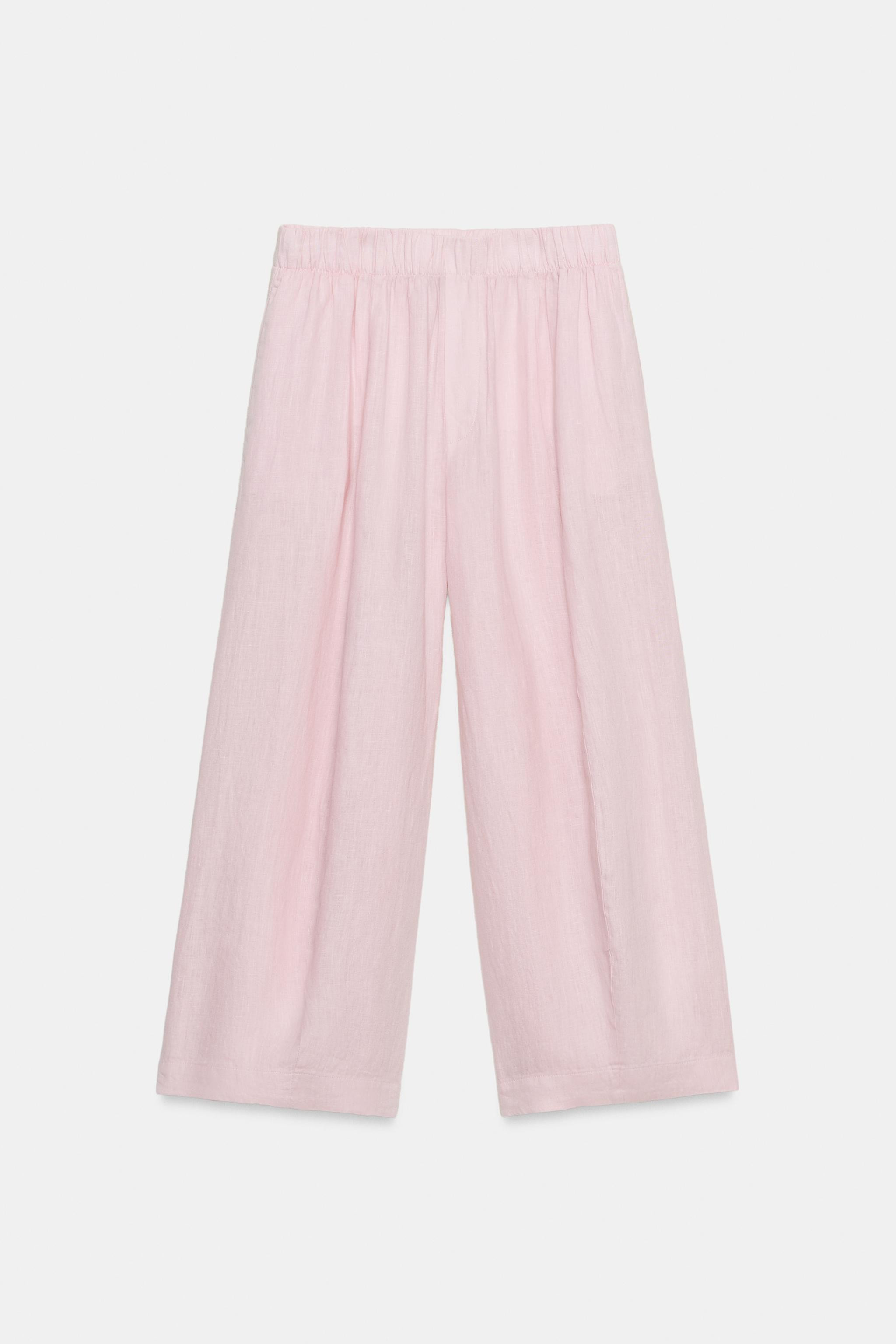 ZW COLLECTION LINEN BARREL PANTS | Zara US