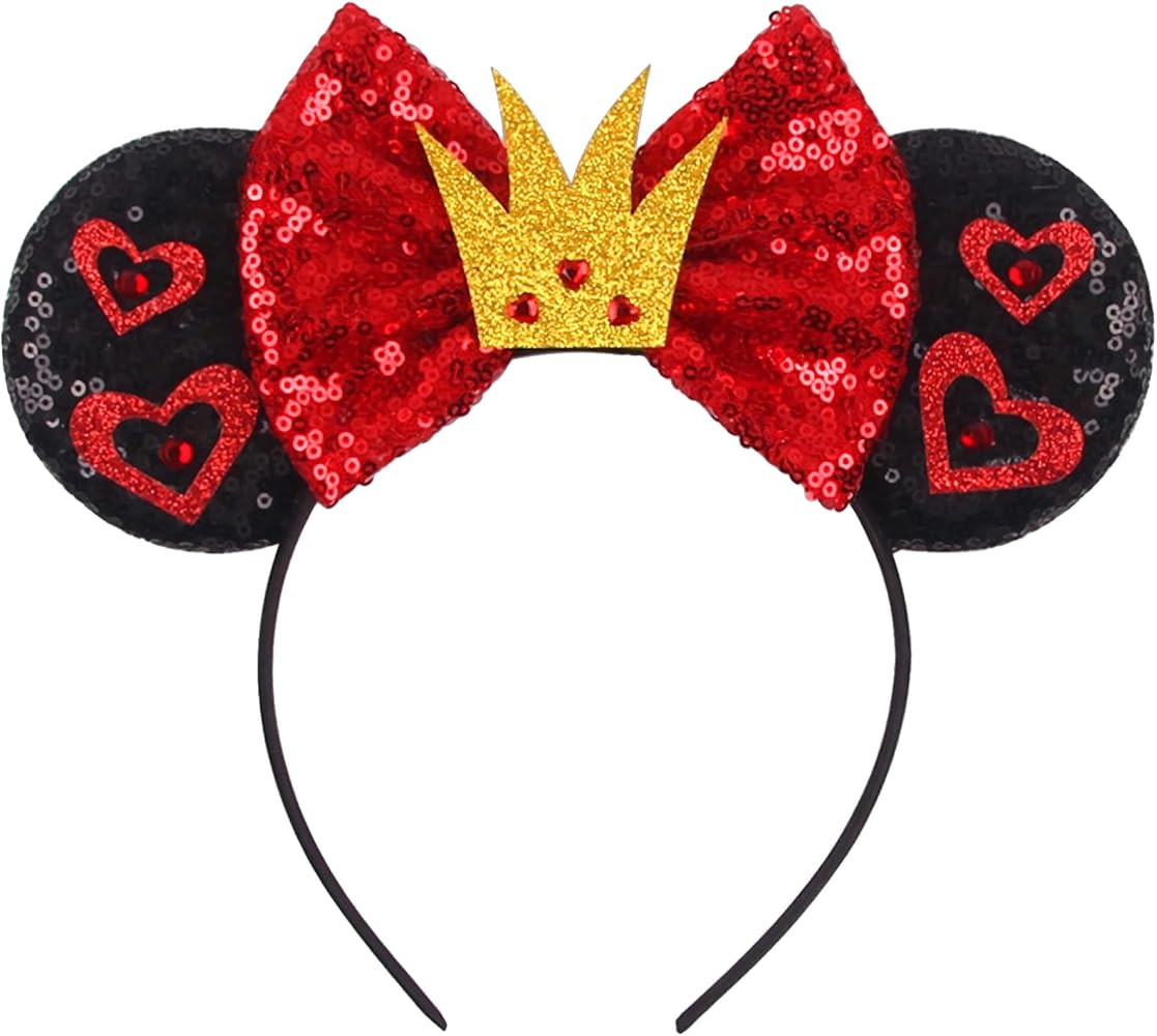 Sequin Mouse Ears Headbands for Women Girls Boys, Glitter Bows Headband for Kids Adults Birthday ... | Amazon (US)