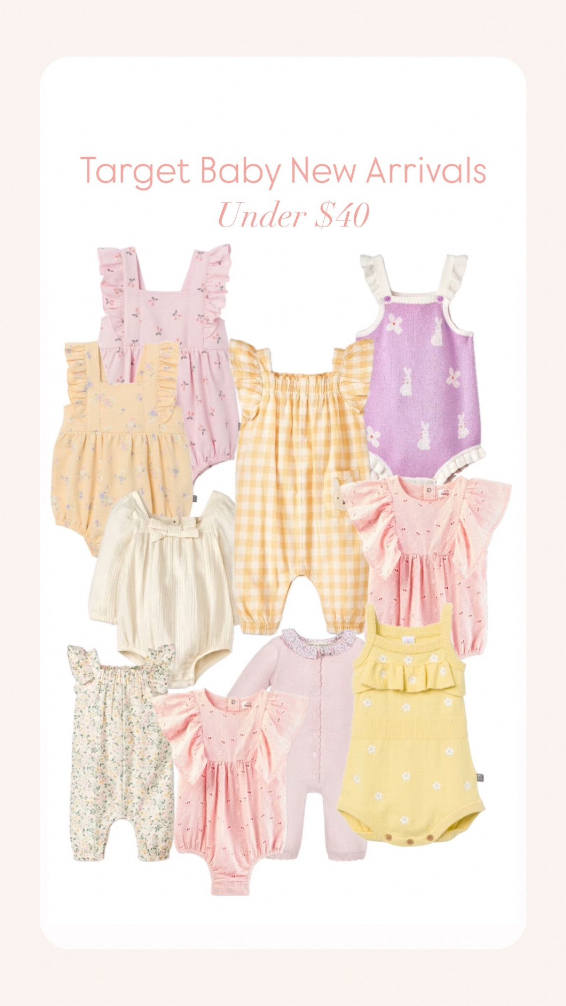 Target baby girl new arrivals under $20

#LTKFindsUnder50 #LTKBaby #LTKGiftGuide