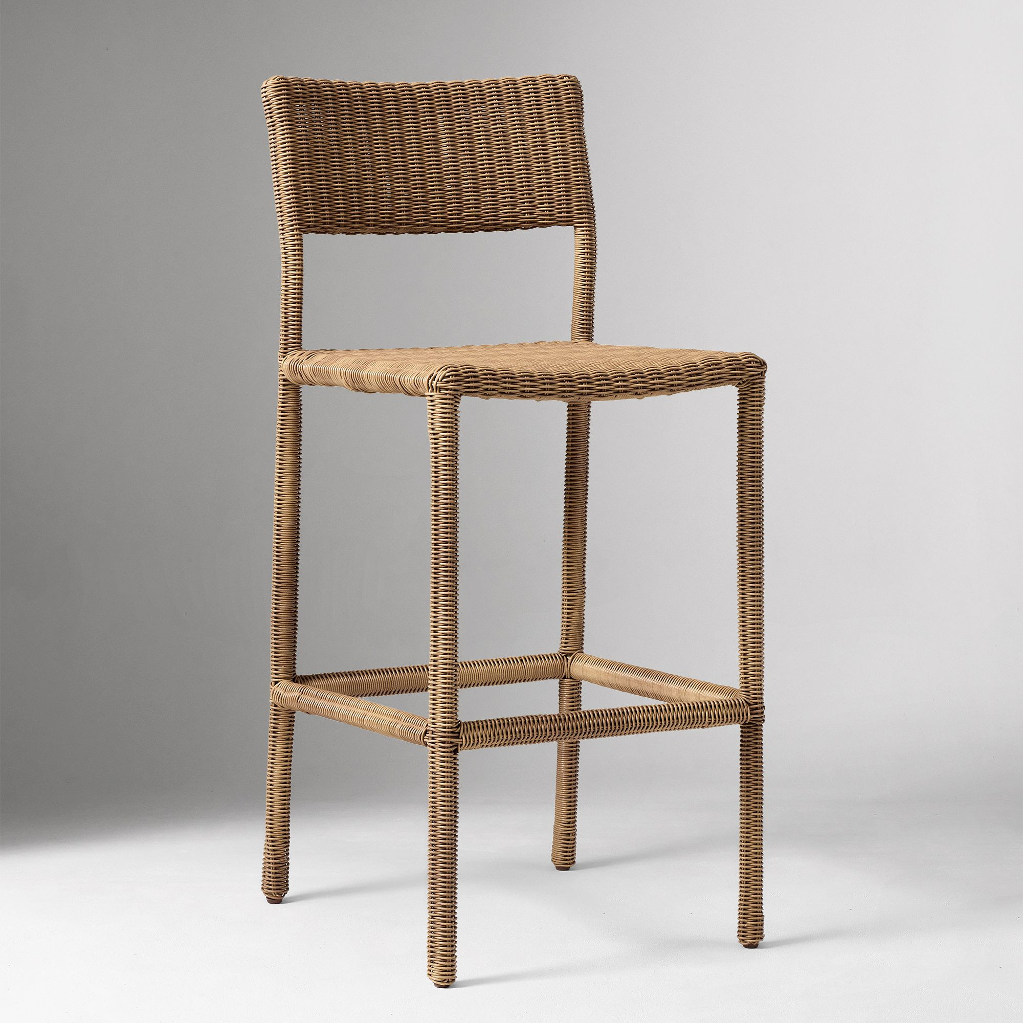 Westport Wicker Outdoor Slim Profile Bar Stool | West Elm (US)