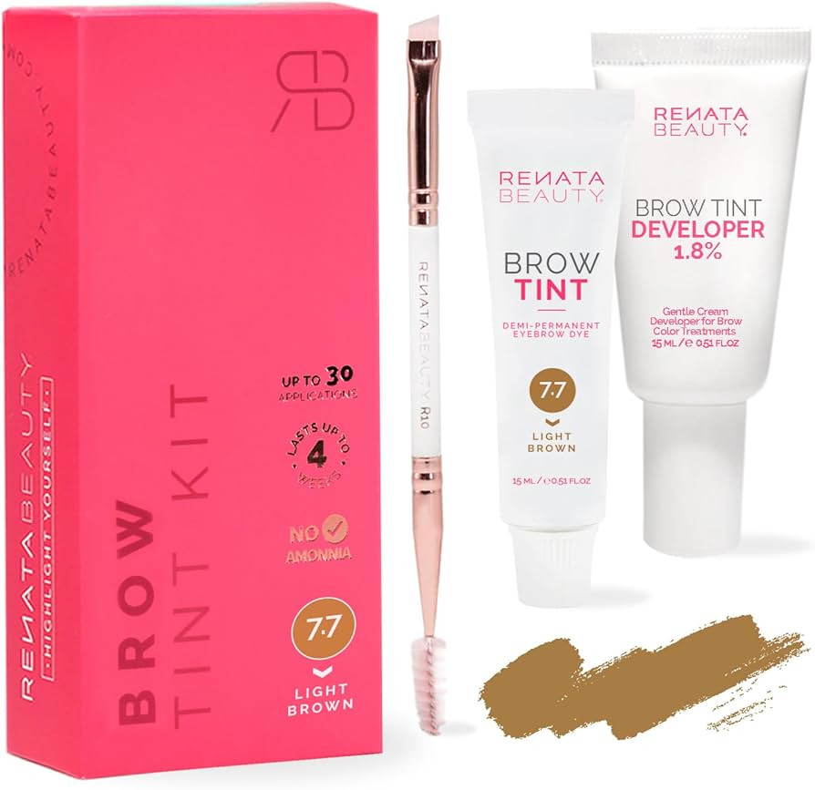 RB RENATA BEAUTY Brow Tint Kit – Eyebrow Tint Set – Dye Kit with Color Tint, Cream Developer ... | Amazon (US)
