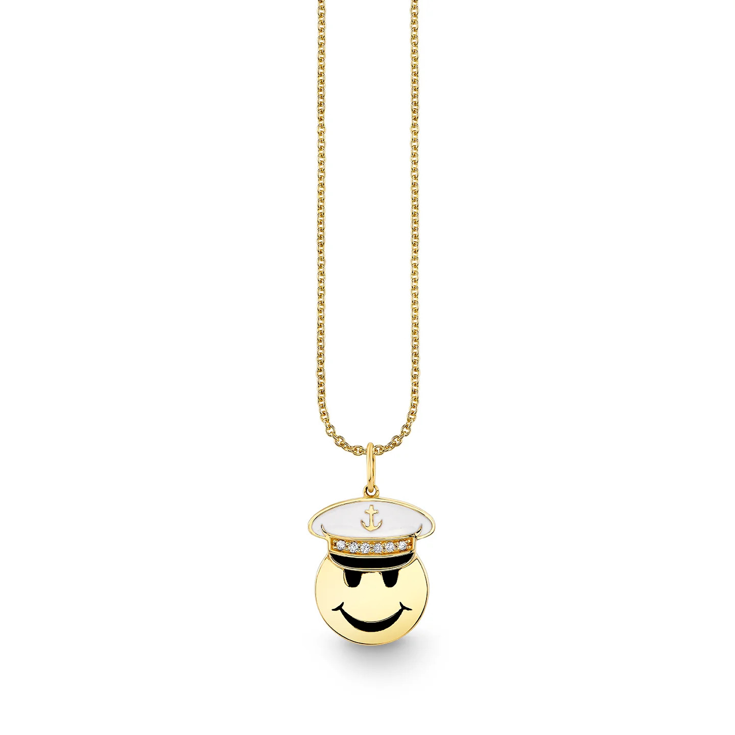 Gold & Diamond Captain Happy Face Charm | Sydney Evan