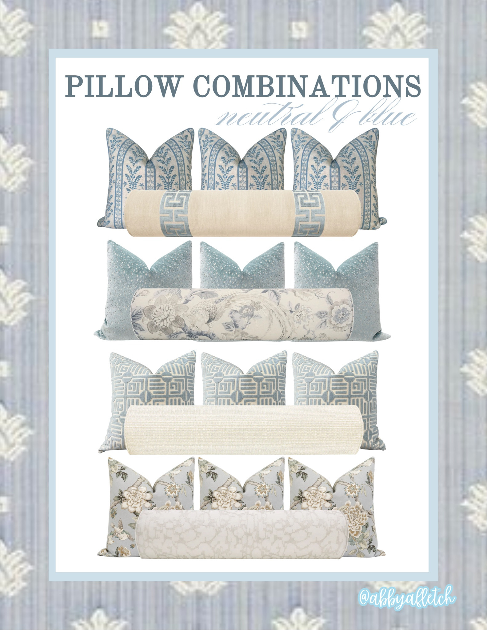 neutral and blue pillow combinations🤍🩵

bedroom inspiration
pillow blue neutral beige cream white light blue powder blue bolster pillow classic traditional grand millennial

#LTKHome

#LTKHome