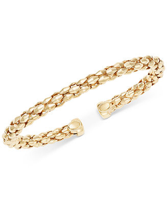 Pyramid Link Polished End Cuff Bracelet - Macy's | Macy's