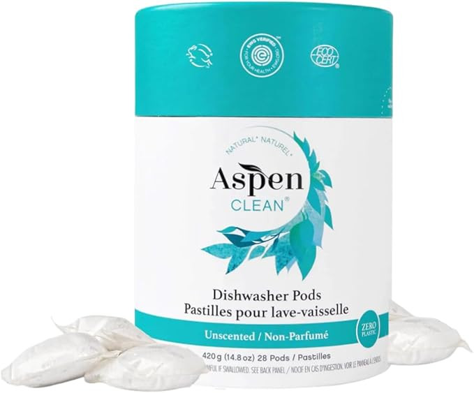 Unscented Dishwasher Pods by AspenClean, Dye-Free, Zero Plastic, EWG Verified™, Vegan, Eco-Frie... | Amazon (US)