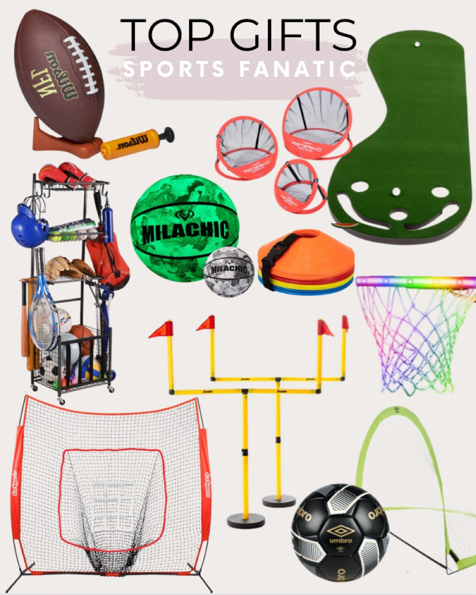 Gifts for the sports lover include LED basketball hoop light, glow in the dark basketball, Soccer net, Soccer ball, Orange sports cones, small field goal posts, Sports gear organizer, Football, small putting green, chipping pop up golf practice nets, baseball and softball practice hitting net. 

Gift guide, sports gifts, gifts for him, gifts for her, sports fan, sport fan gifts, teen gifts, tween gifts, sporting gifts 

#LTKmens #LTKGiftGuide #LTKkids