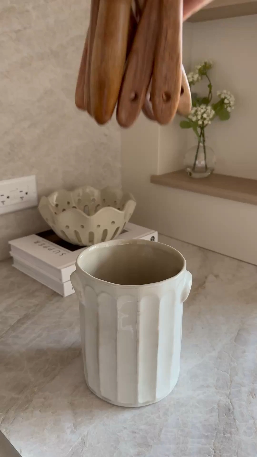 Pretty kitchen utensil crock on sale now! Also live these Amazon teak utensils! 

#LTKHome #LTKSaleAlert