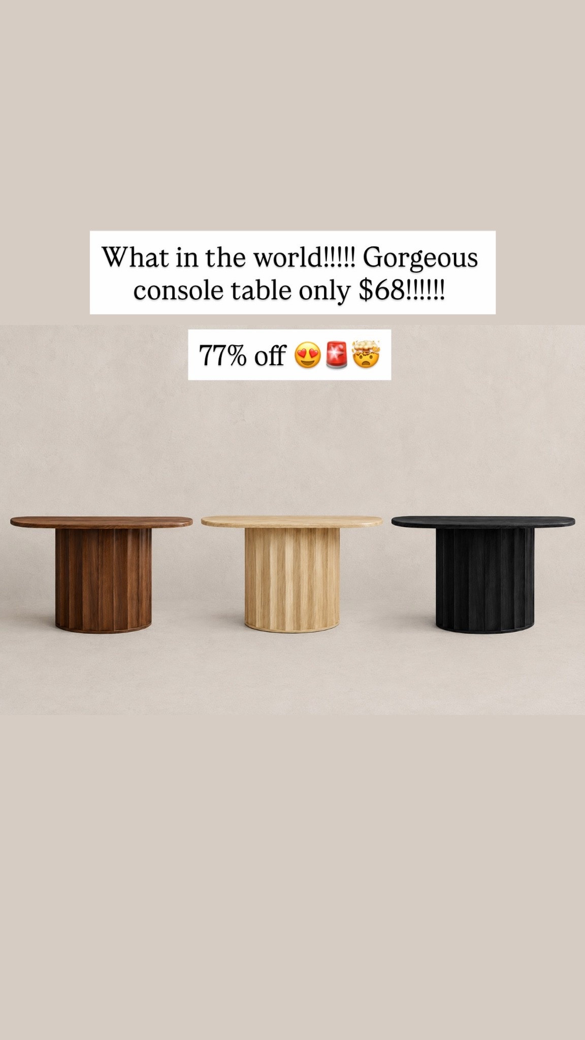 What in the world!!!!! Gorgeous console table only $68!!!!!!

77% off 😍🚨🤯