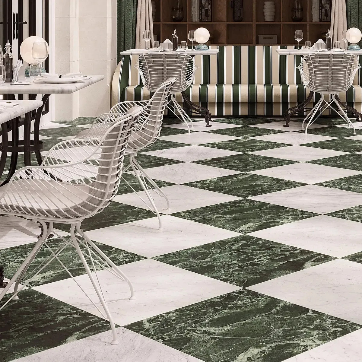 Boldara Verde Marble Look Porcelain Tile 24x24 | Tile Club | Tile Club