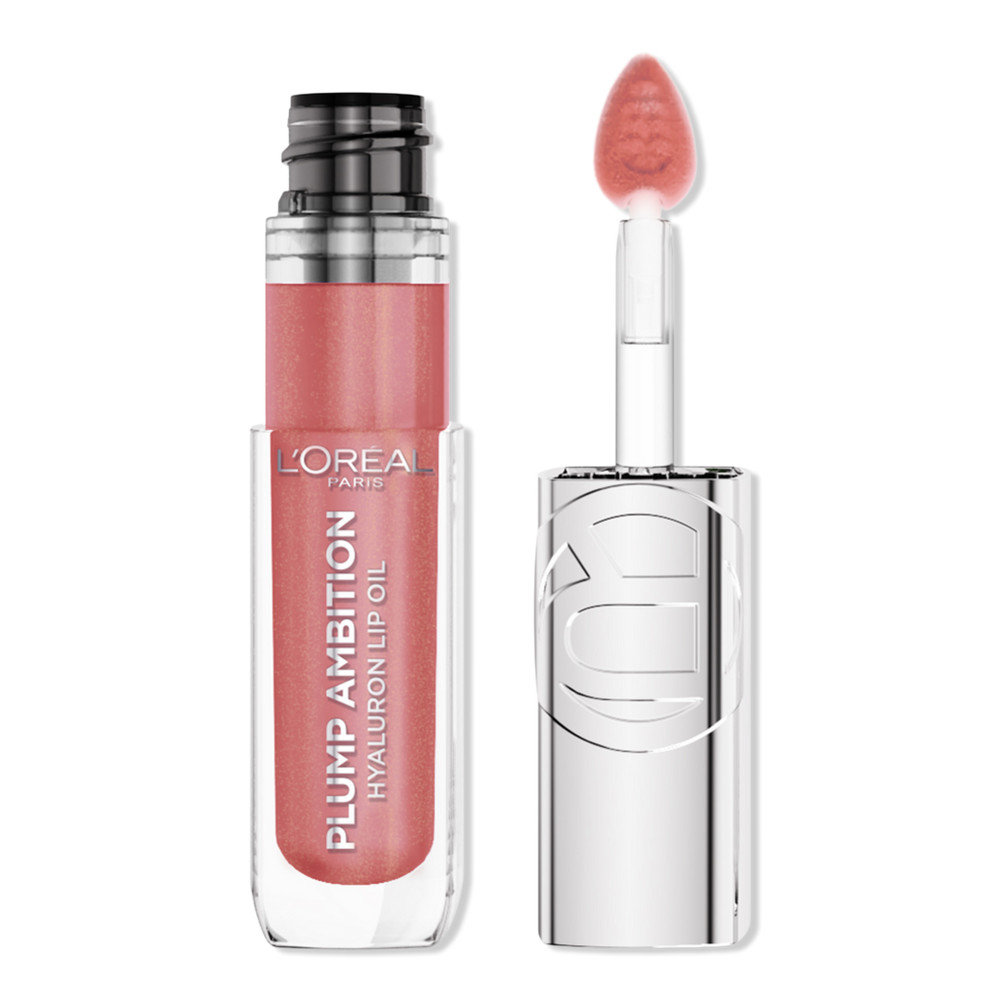 L'Oreal Paris Plump Ambition Hyaluron Lip Oil 24HR Care with Hyaluronic Acid - Nude Macaron 650 | Ulta