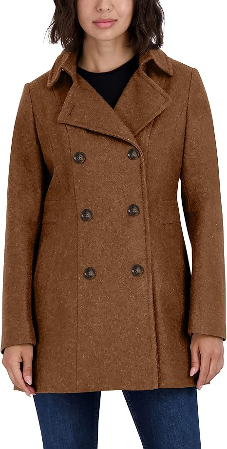 Nautica Women's Peacoat Wool Blend Double Breasted Winter Coat | Amazon (US)