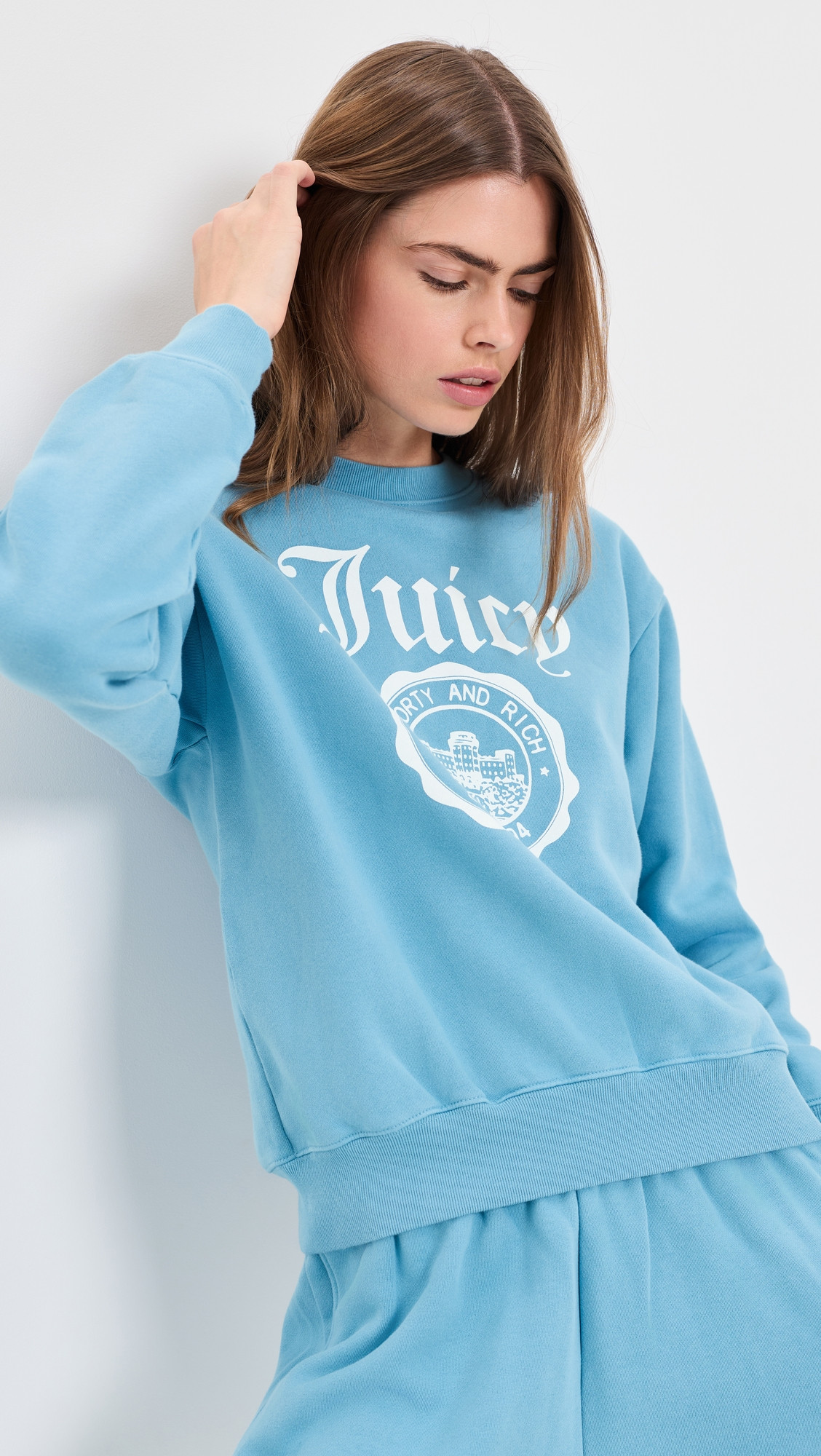 Sporty & Rich Sporty & Rich X Juicy Couture Emblem Sweatshirt Sky Blue S | Shopbop