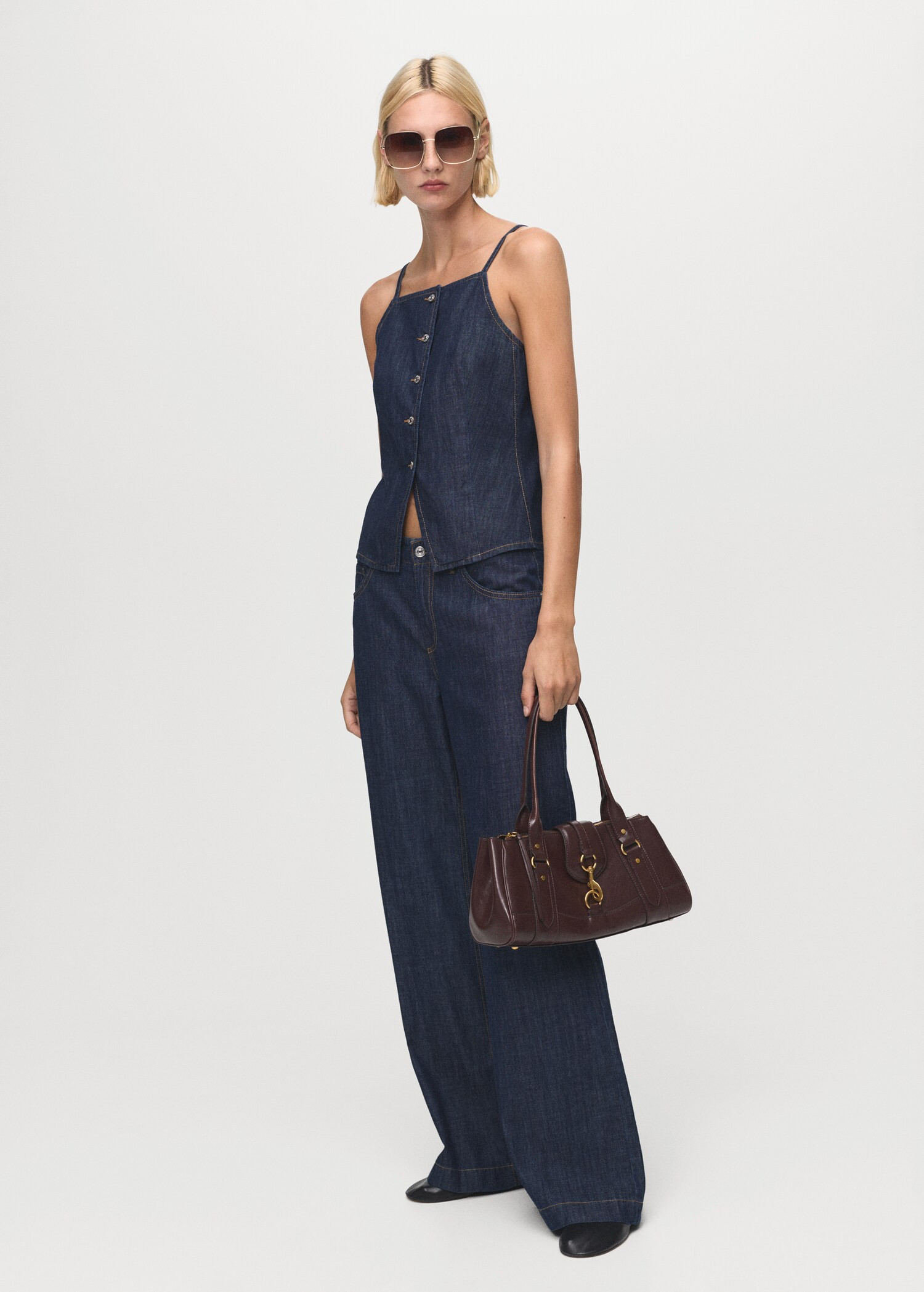 Jeans-Top mit Knöpfen - Damen | MANGO Österreich | Mango EU