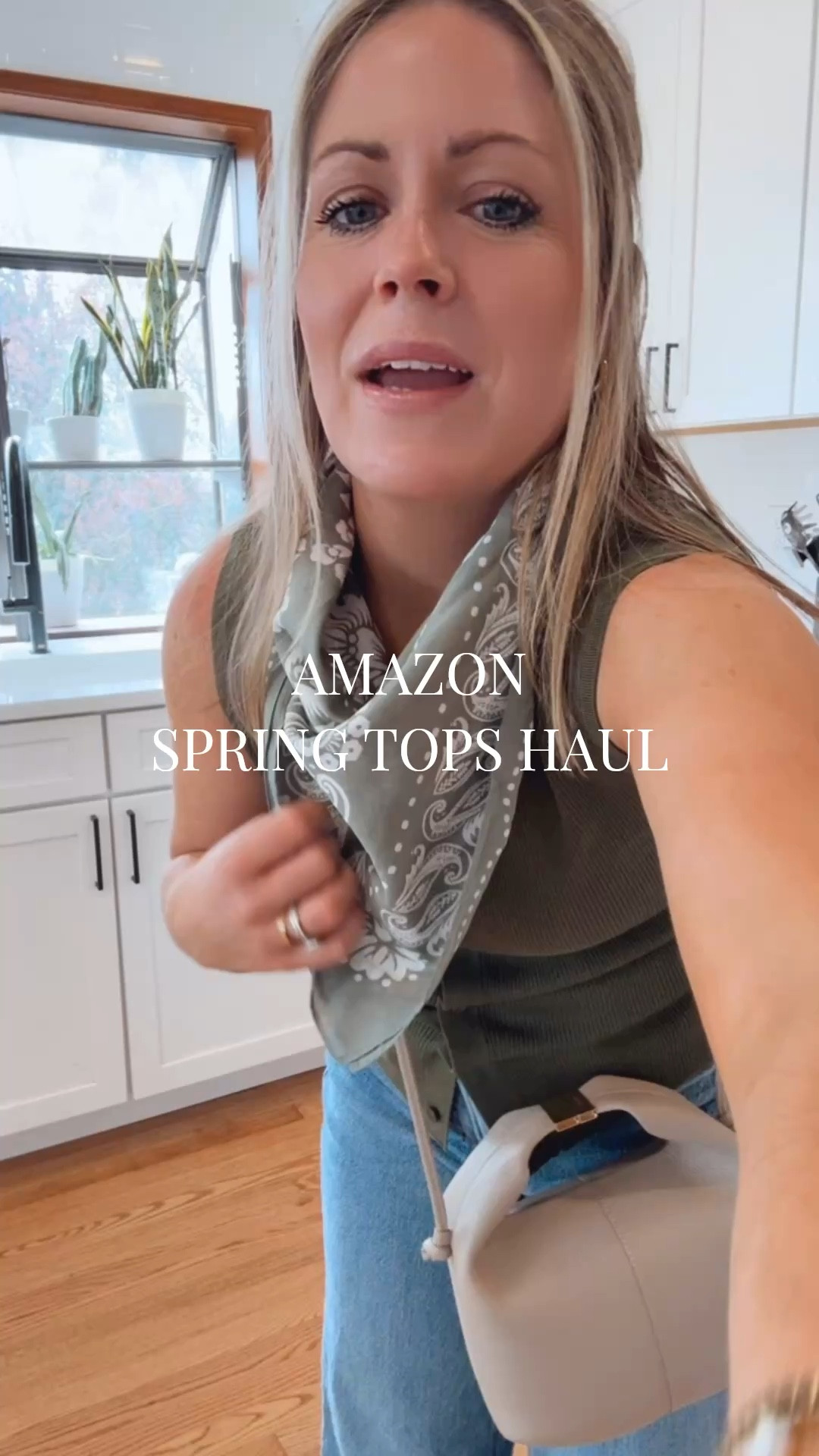 Amazon Spring Tops Haul! Wearing a S in the green vest. Super cute with the scarf! Bag is Polenè and not able to be linked.

#LTKPetite #LTKootd #LTKSaleAlert