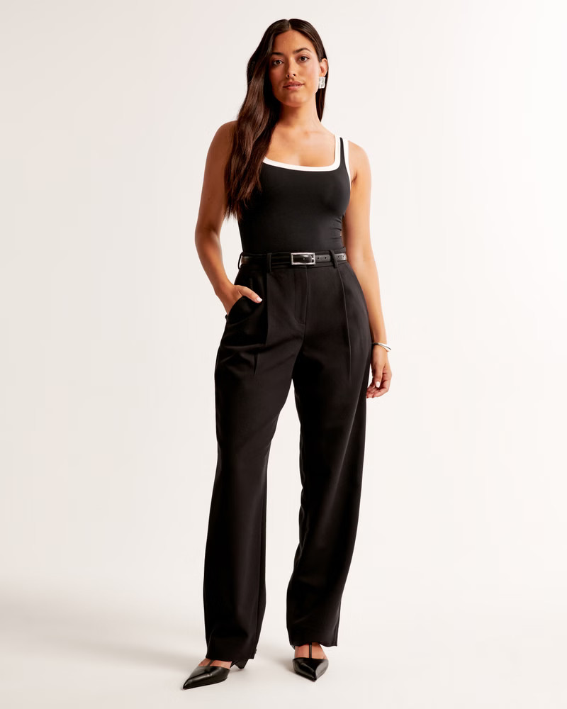 A&F Sloane Tailored Wide Leg Pant | Abercrombie & Fitch (UK)