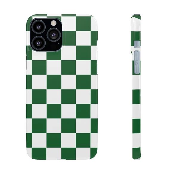 Green Checkered Iphone 13 Pro Max Snap Case - Etsy | Etsy (US)
