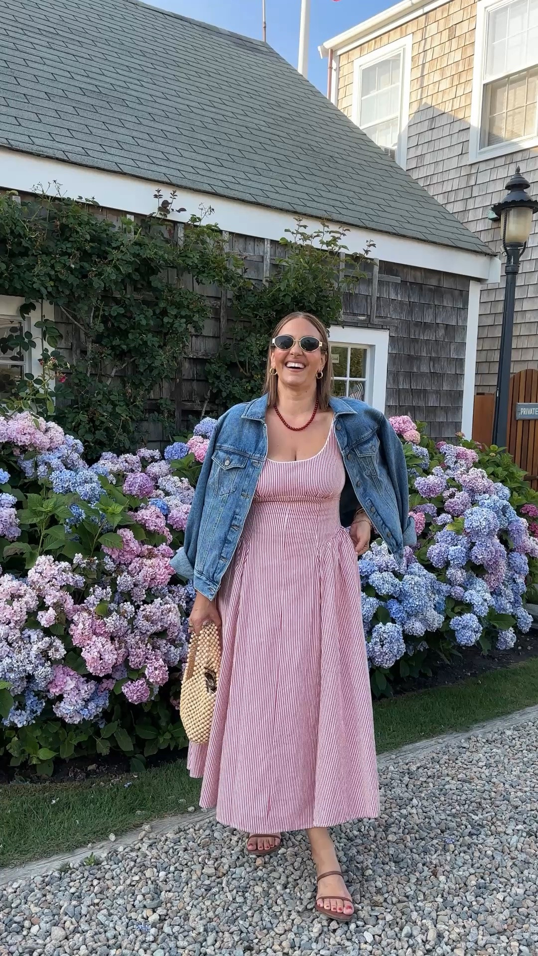 The perfect dress for Nantucket! Wearing a medium in the dress and jacket

#LTKootd #LTKmomlife #LTKOver40