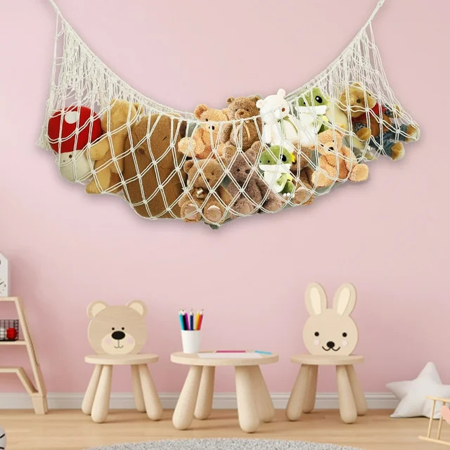 Sutowe Cotton Rope Stuffed Animal Hammock for Wall Corner Bed End Extra Large Stuffed Animal Hold... | Walmart (US)