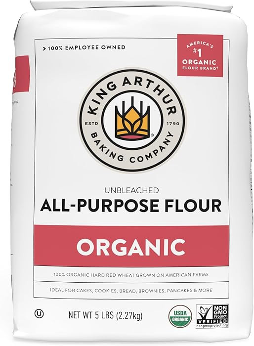 King Arthur 100% Organic All-Purpose Flour, Unbleached, 5 lb Bag - Non-GMO Project Verified, No P... | Amazon (US)