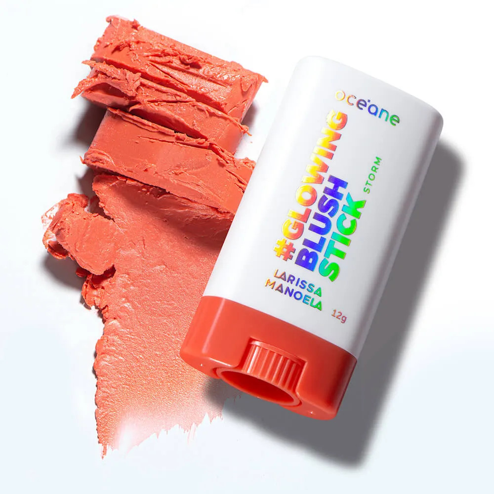 Blush em Bastão Pêssego Larissa Manoela By Océane - Glowing Blush Stick Storm 12g | Oceane (BR)