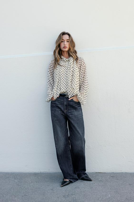 POLKA DOT BOW BLOUSE | Zara US