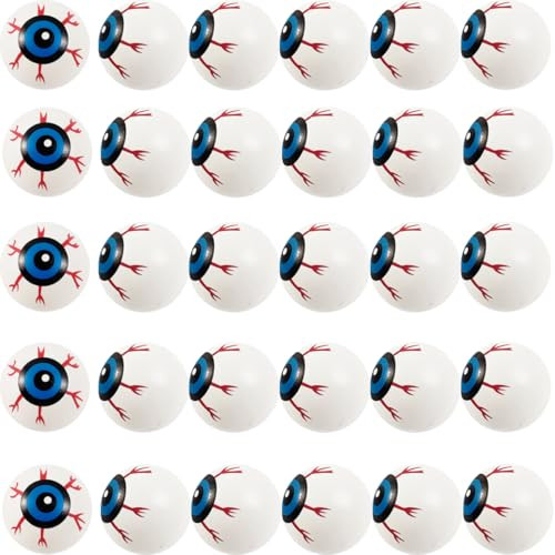 GXXMEI 30PCS Plastic Halloween Eyeballs Scary Ping Pong Eyeballs for Kids Toys, 1.5In Fake Eye Balls for Halloween Party Favors Goody Bag Fillers Terror Props | Amazon (US)